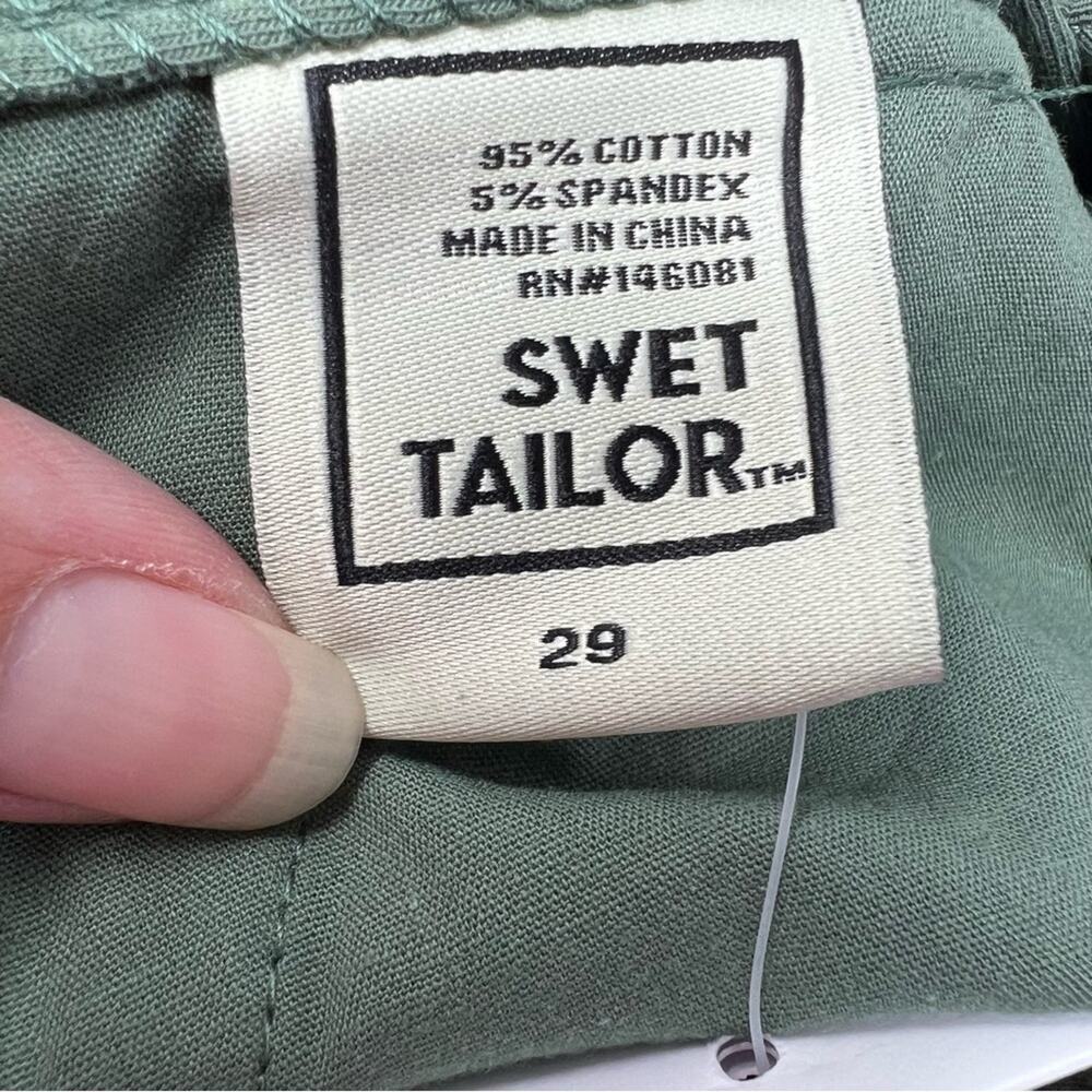 Swet Tailor Shorts The Everyday Chino Jersey Olive Pockets Stretch Golf 29 NEW - Picture 11 of 15